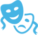 Comedy and Tragedy theatrical masks clip art